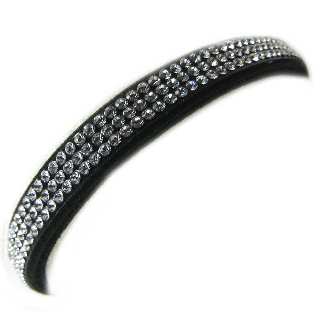 Bracelet créateur \'Déesse\' noir blanc (Crystal) 8 mm - [M0630]