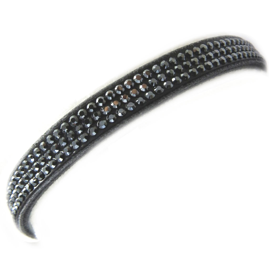 Bracelet créateur \'Déesse\' gris (Crystal) 8 mm - [M0632]