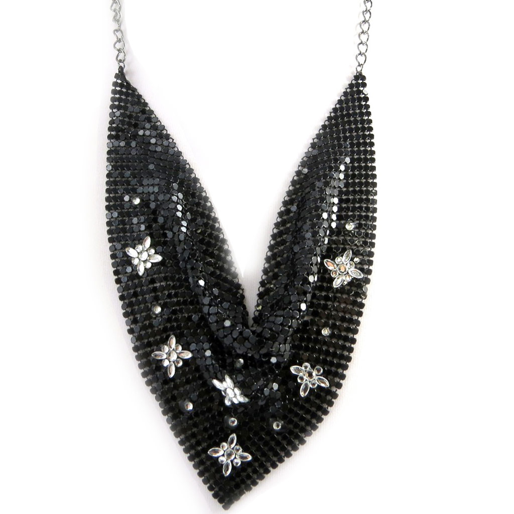Collier \'Cotte de Maille\' noir  - [M0649]