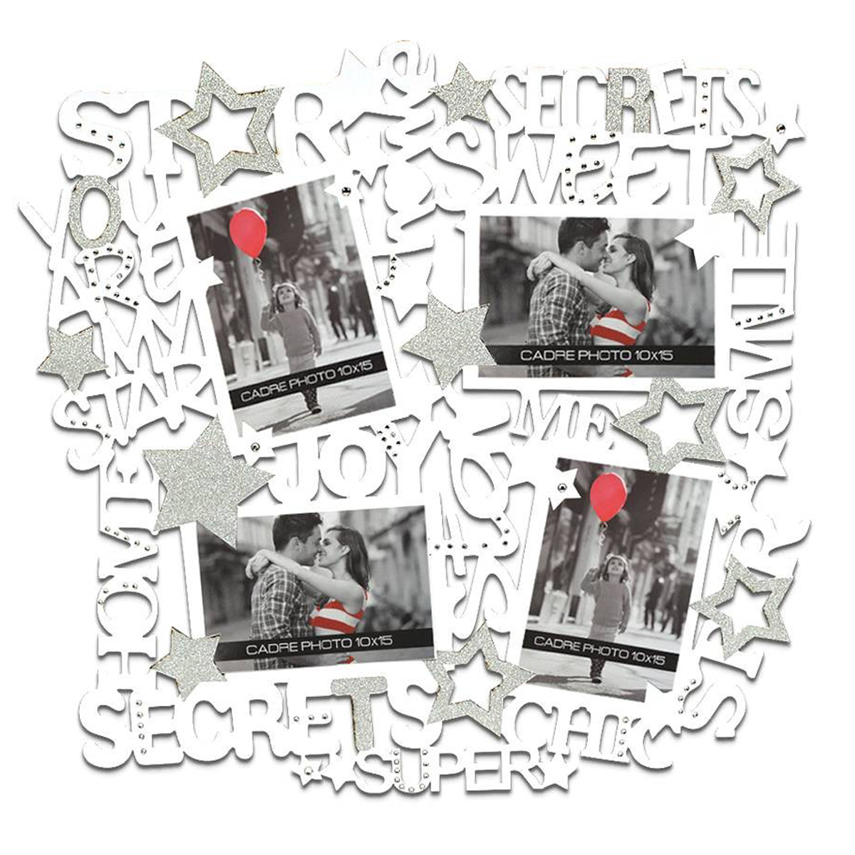 Sticker pêle-mêle \'Stars\' blanc - [M0848]