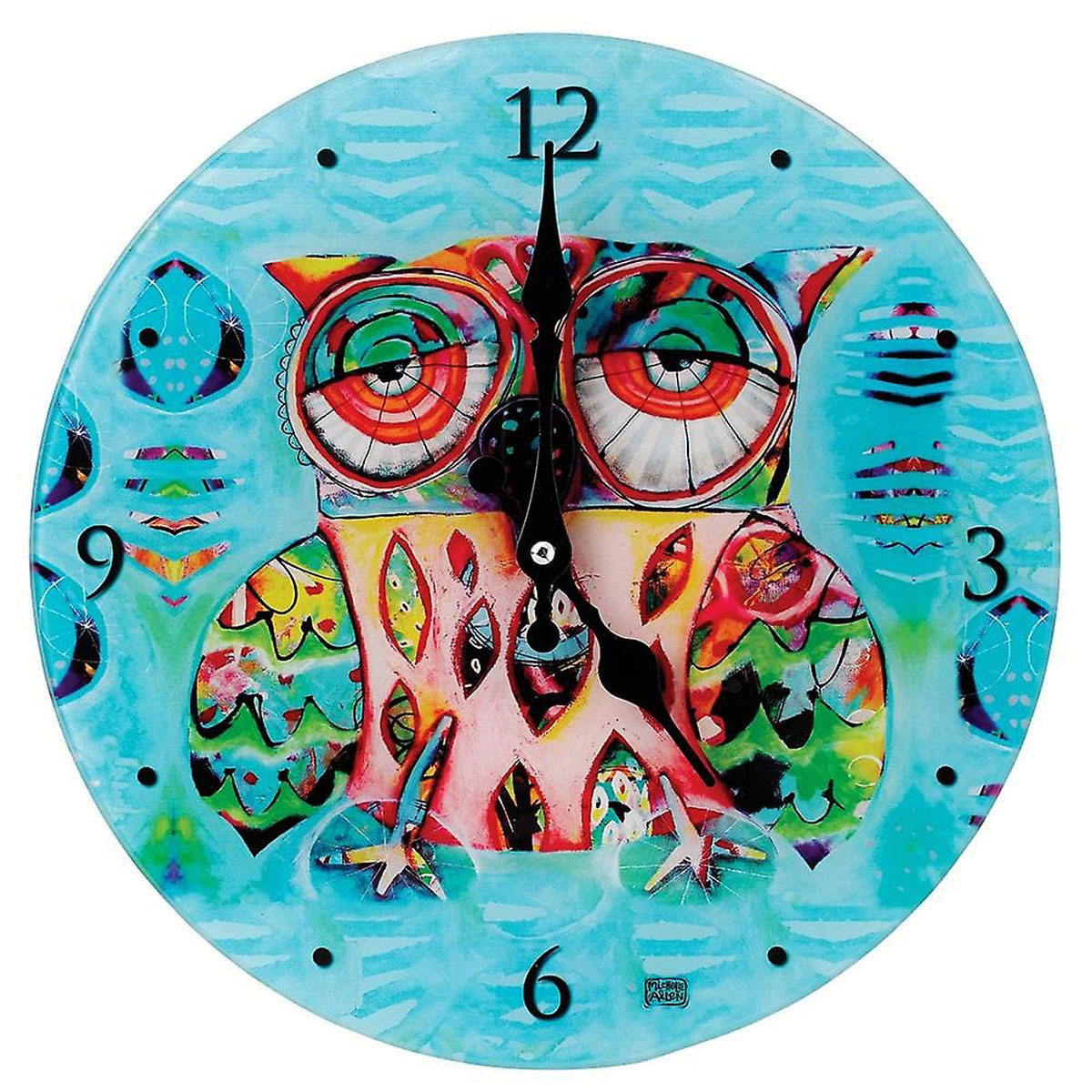 Horloge Murale verre \'Allen Designs\' chouette (30 cm) - [M1335]