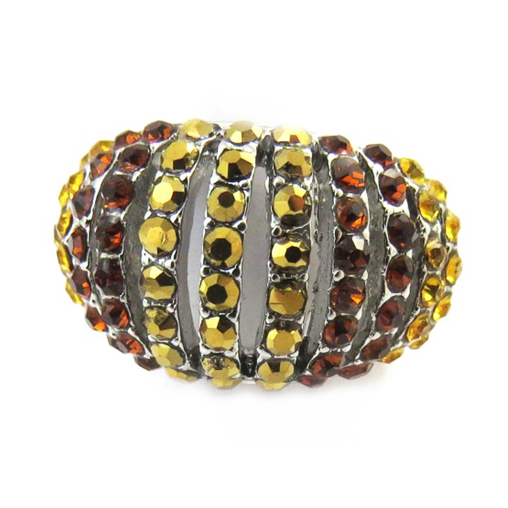 Bague créateur \'Sissi\' marron doré - [M1858]