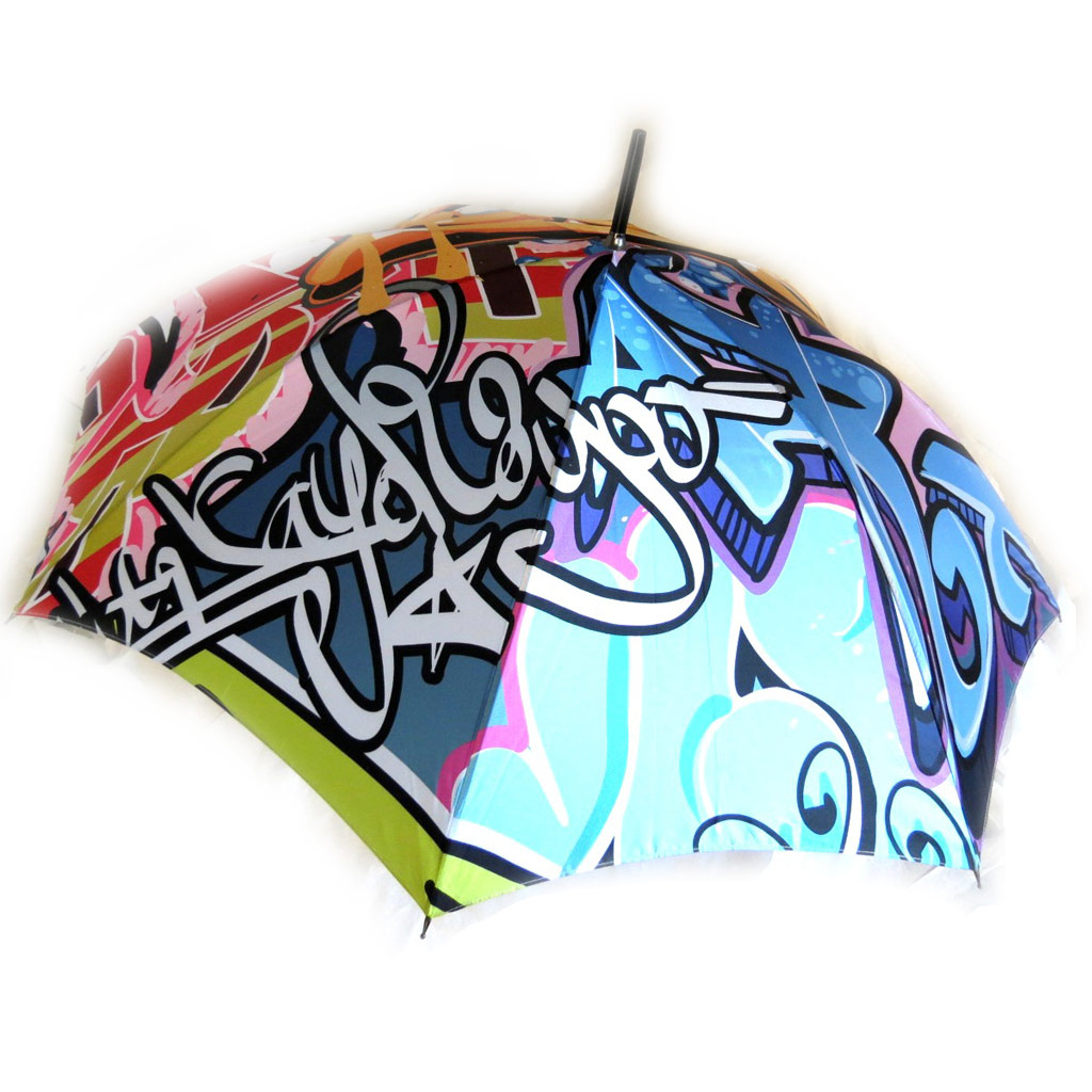 Parapluie canne Neyrat \'Street Art\' multicolore satiné (Made in France) - [M2607]