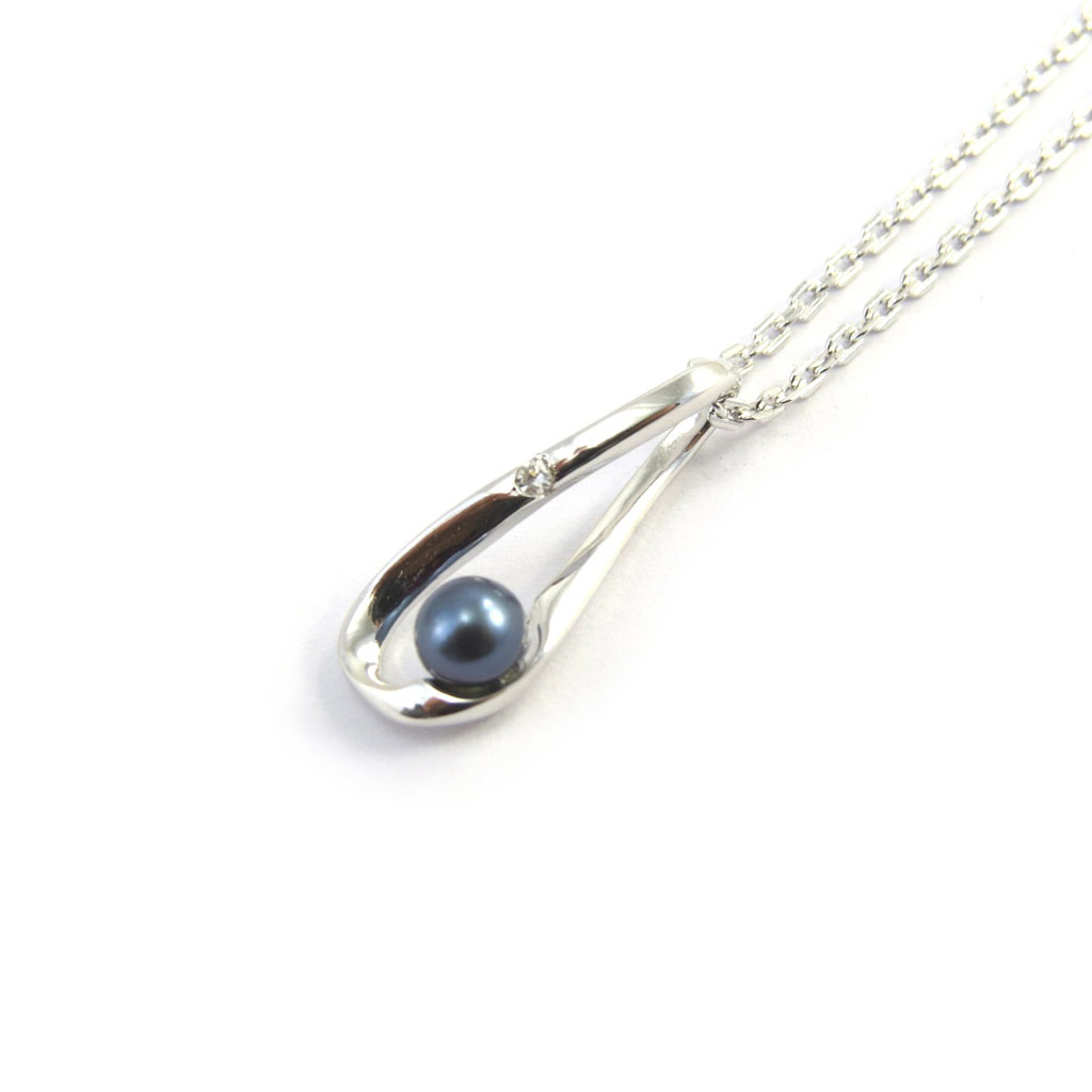 Collier Argent \'Sissi\' gris blanc - [M2704]