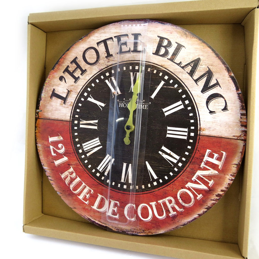 Horloge Murale \'Terroir Français\' Hotel Blanc - [M3207]