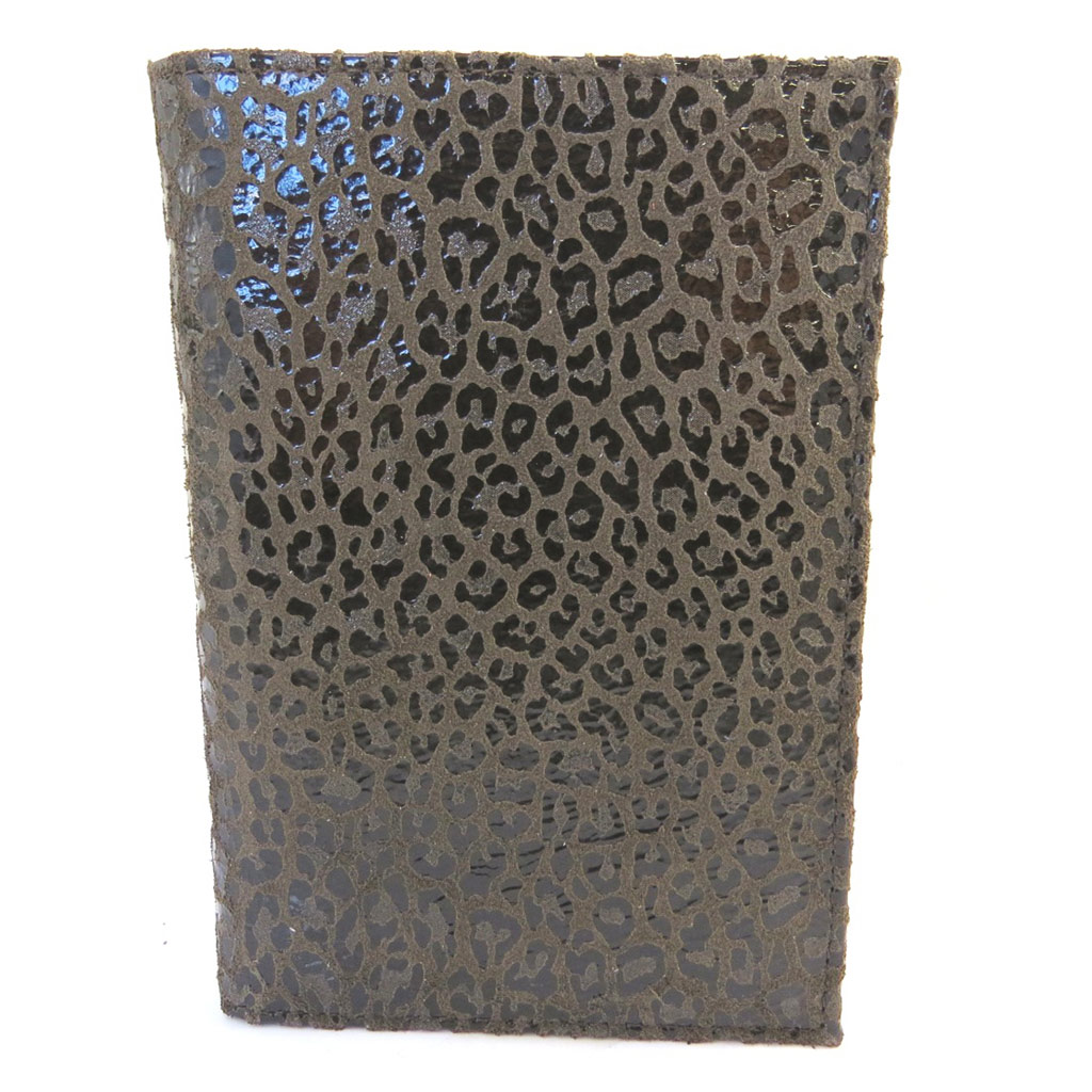 Portefeuille Cuir \'Frandi\' marron foncé (léopard) - [M3635]