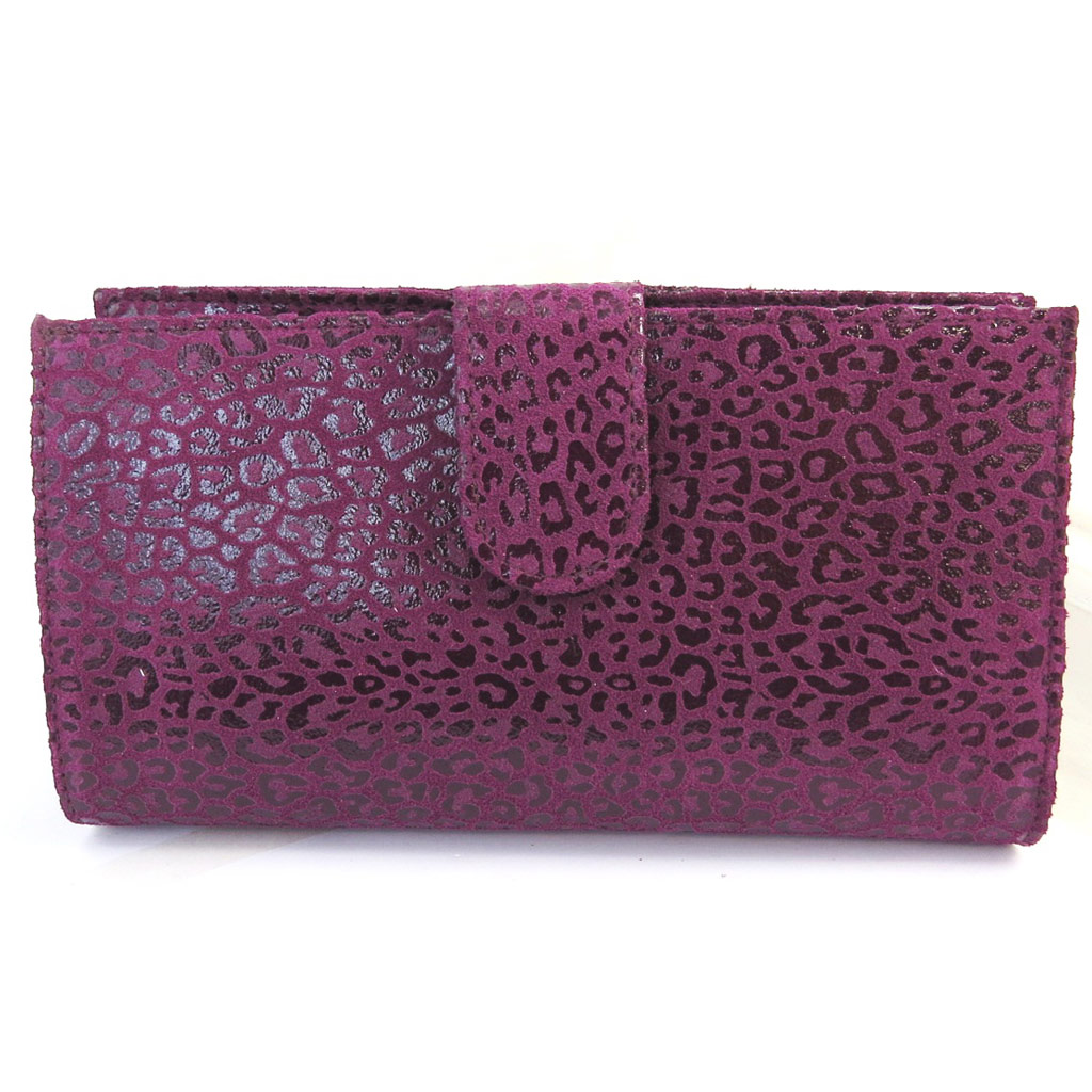 Compagnon Cuir \'Frandi\' violet (Léopard) - [M3694]