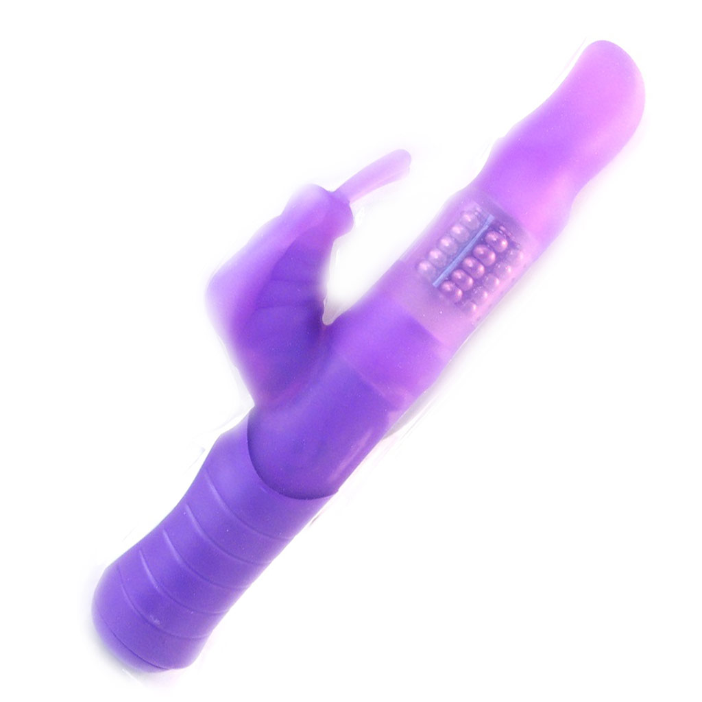 Vibromasseur silicone \'Rabbit\' violet (105 cm 30 mm) Layla - [M3857]