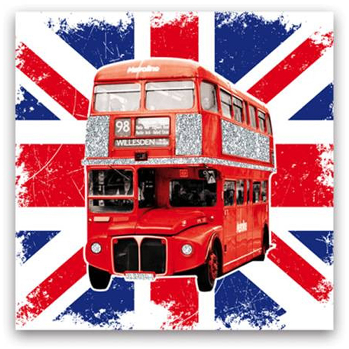 Toile \'So British\' bus (40x40 cm) - [M5303]