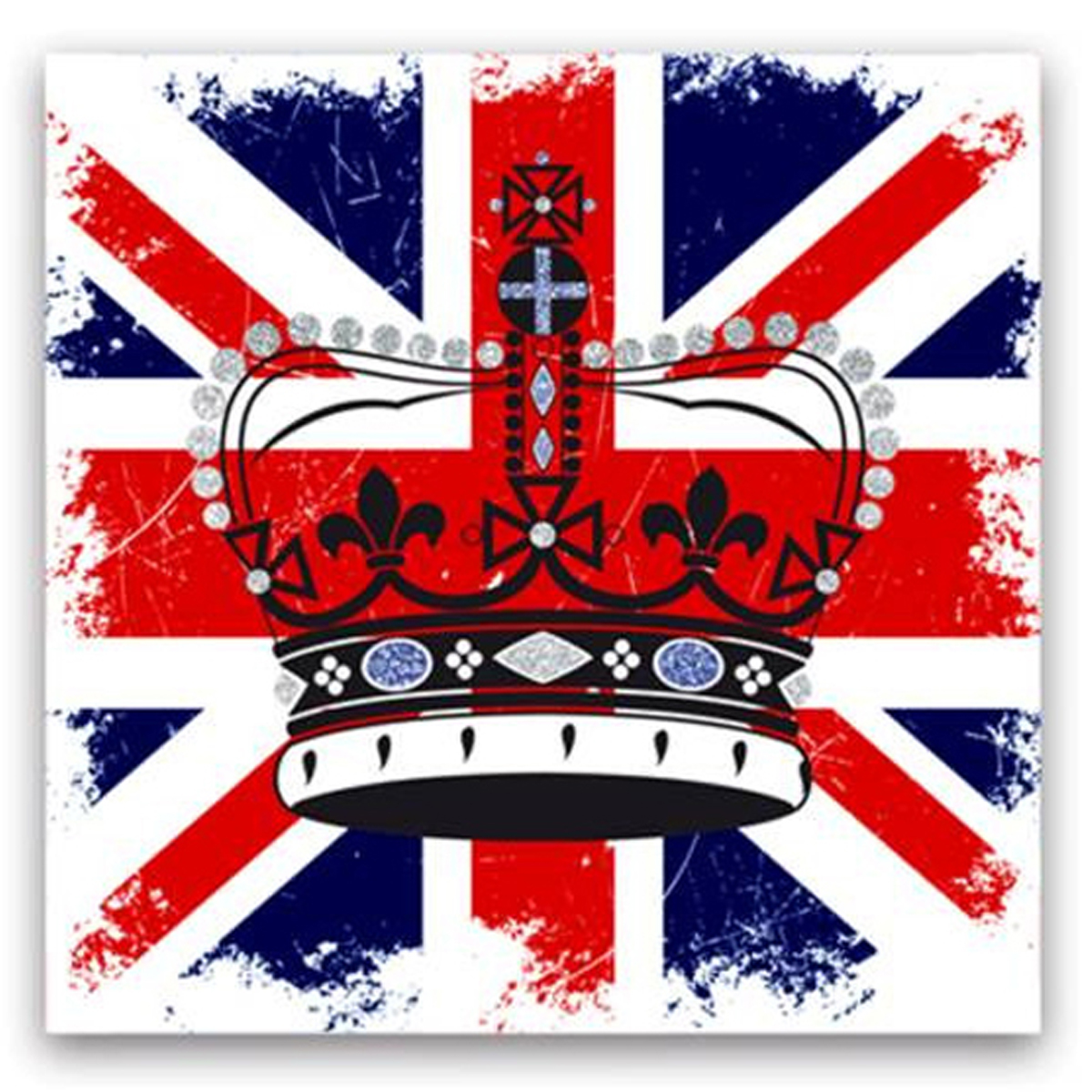 Toile \'So British\' couronne (40x40 cm) - [M5304]