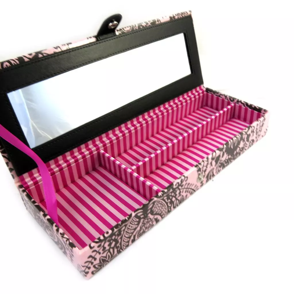 les trésors de lily Coffret à Bijoux 'Belle Epoque' rose vintage (33x116x47 cm) [M5531]