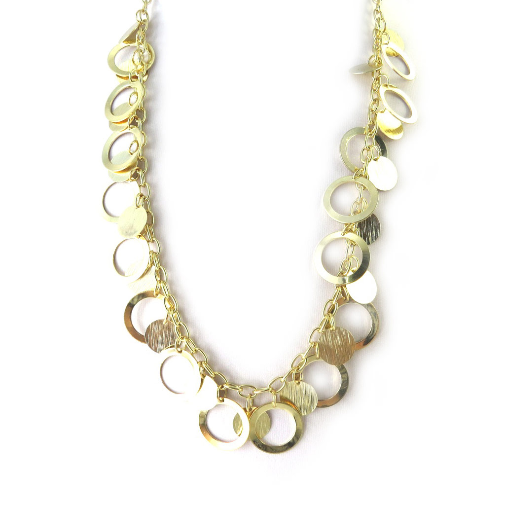 Collier créateur \'Chorégraphie\' doré  - [M6286]