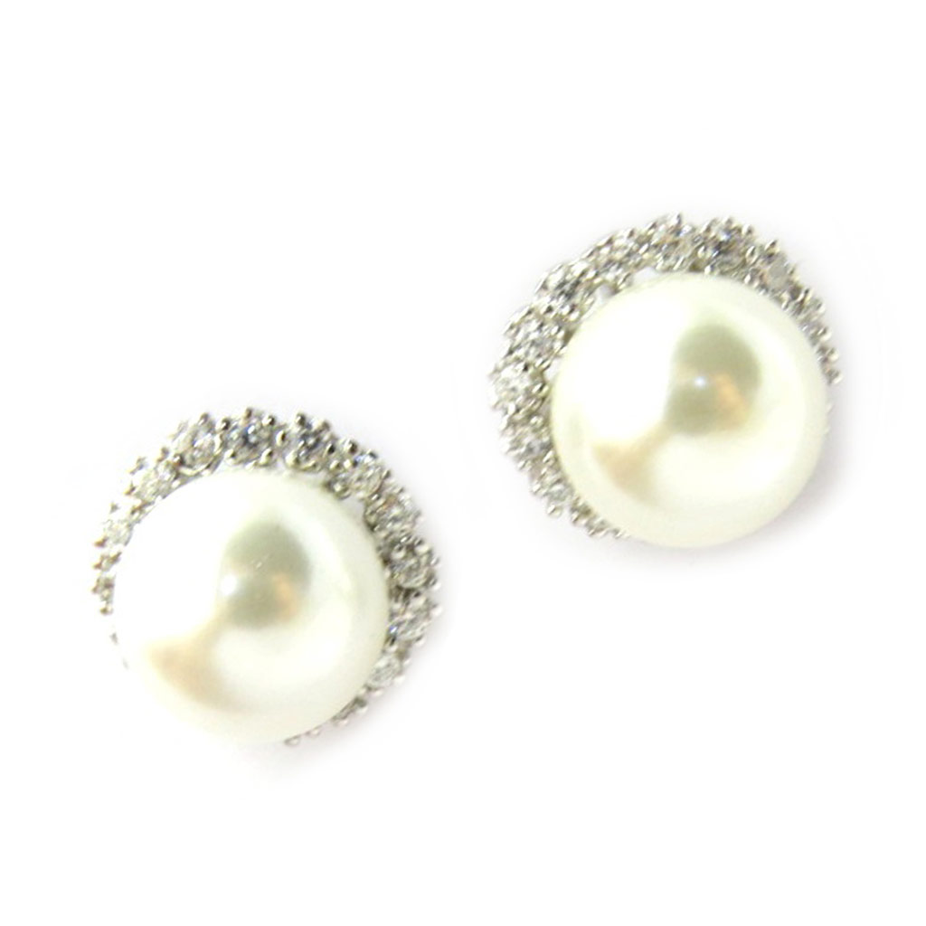 Boucles argent \'Sissi\' ivoire - [M7030]