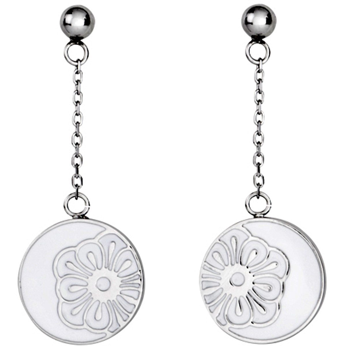 Boucles acier \'Calypso\' blanc argenté (flora) - [M7227]