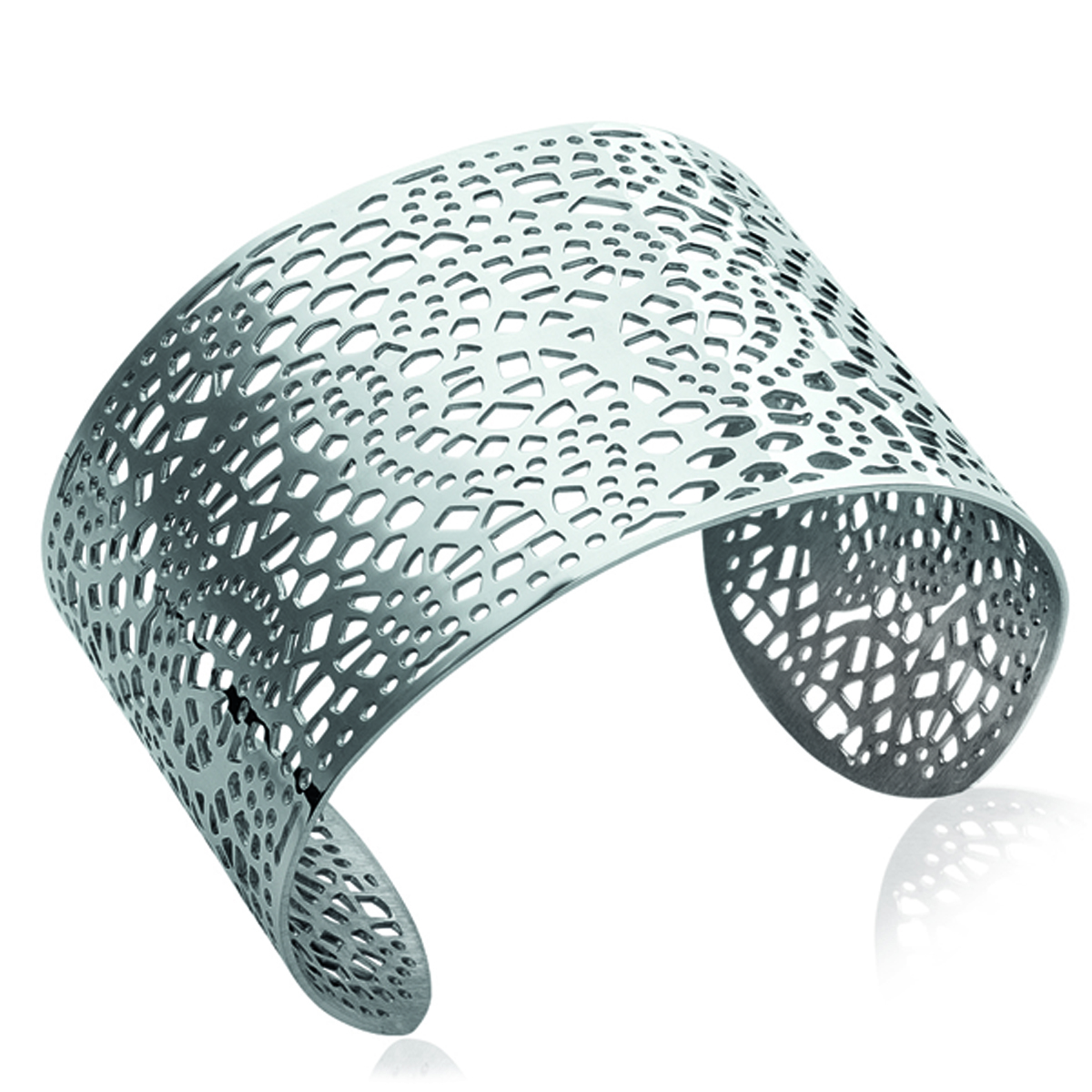 Bracelet Acier \'Carmen\' argenté - 60 mm 4 cm - [M7309]