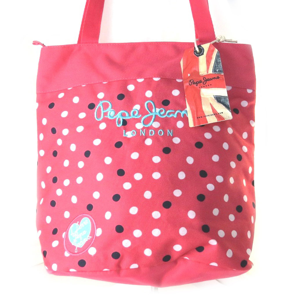 Sac shopping \'Pepe Jeans\' rose petits pois (30x30x20 cm) - [M7910]