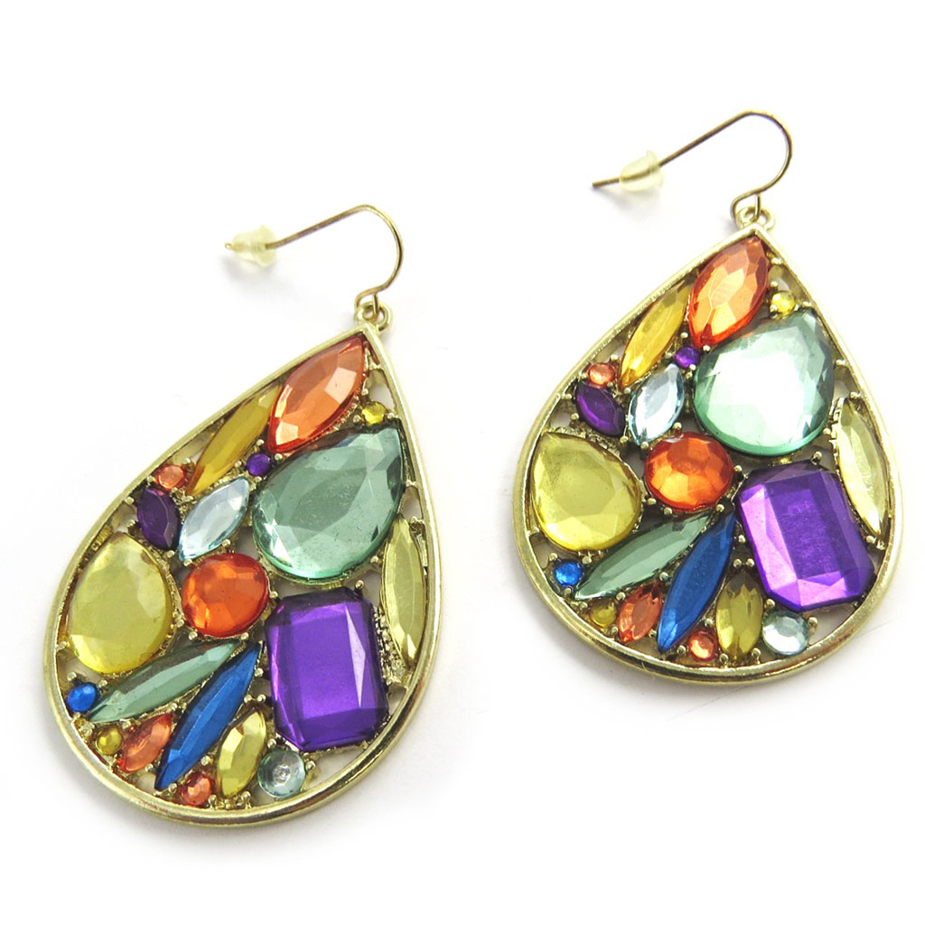 Boucles Créateur \'Sissi\' tutti frutti - 63x55 mm - [M8148]