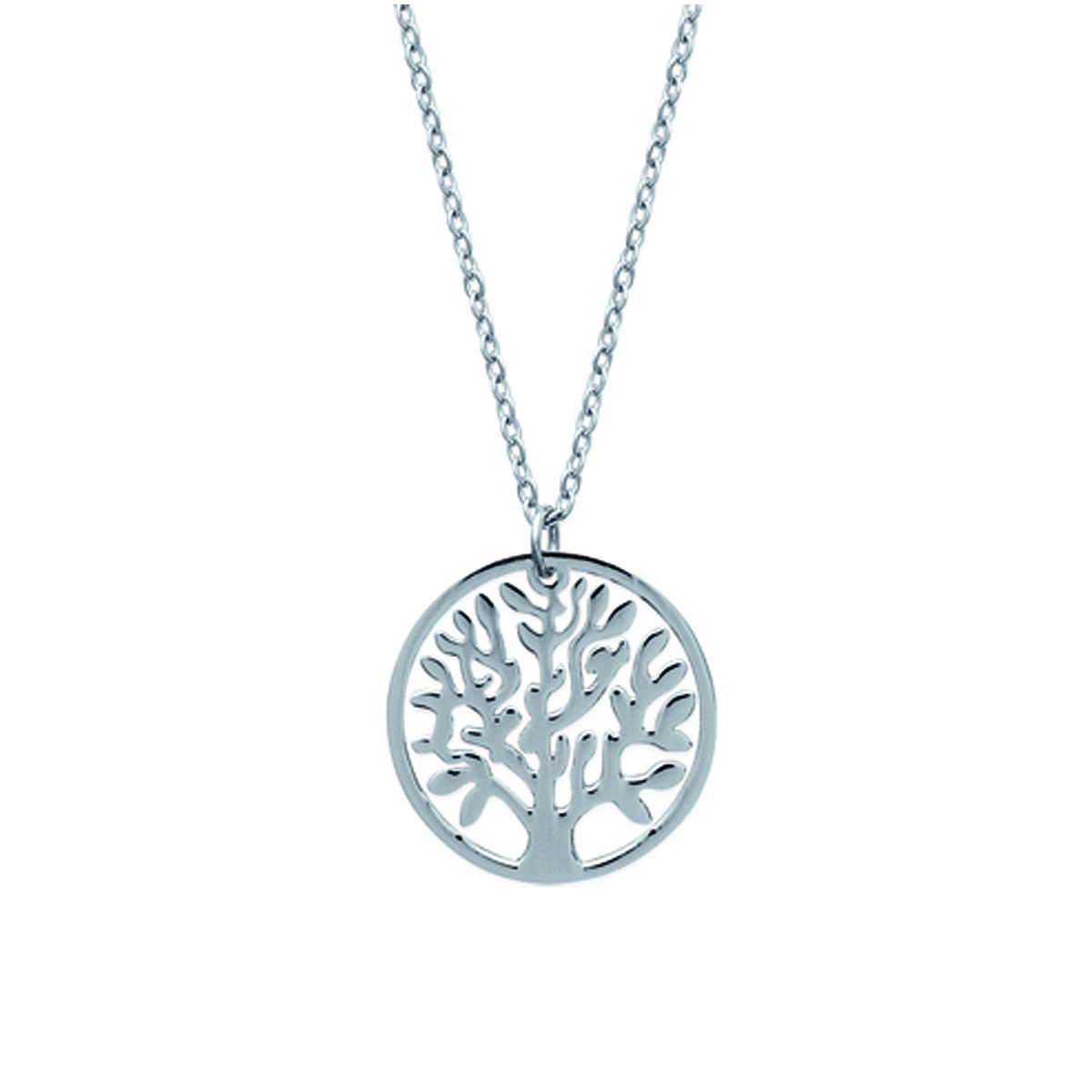 Collier acier \'Arbre de Vie\' argenté - 22 mm - [M8836]
