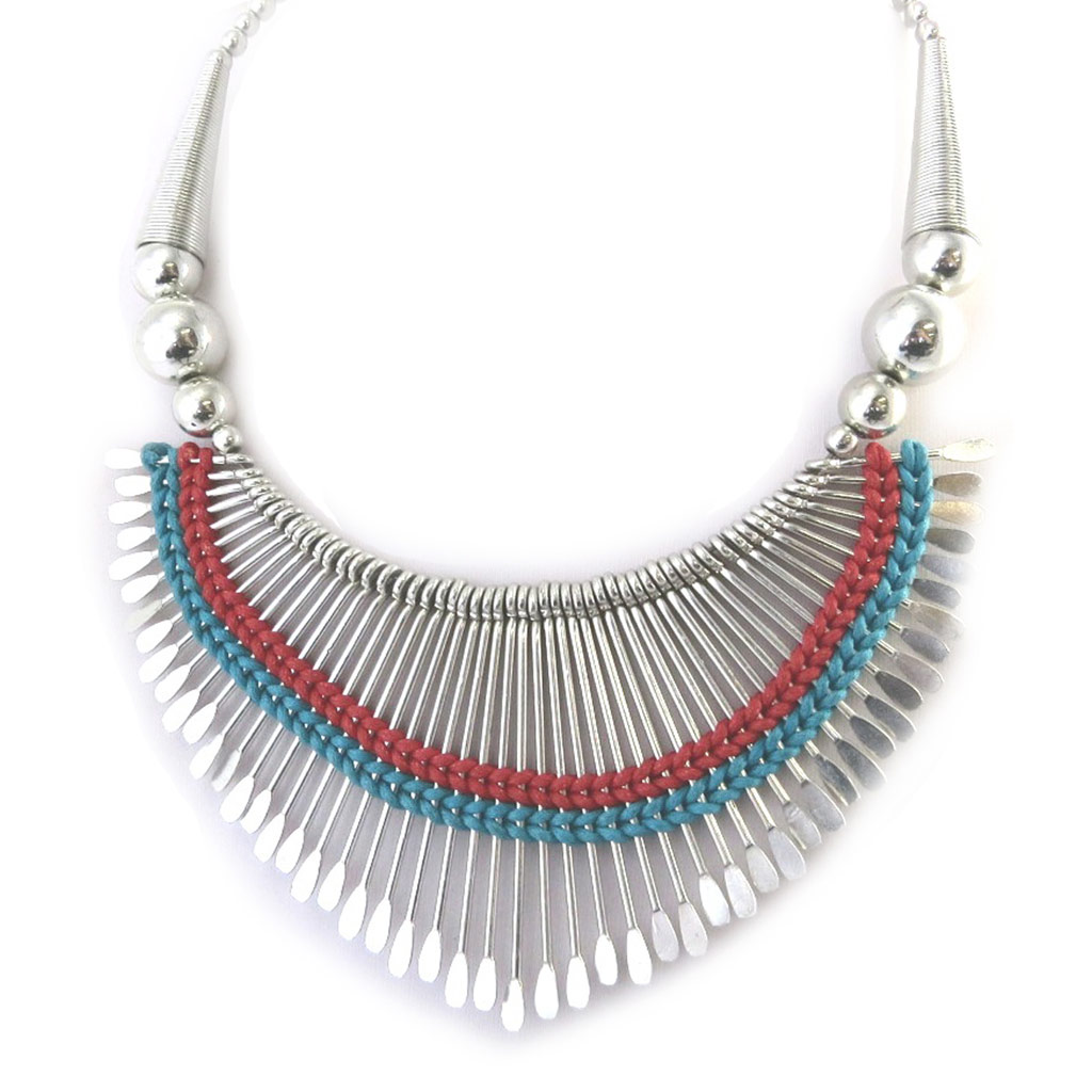 Collier Créateur \'Altai\' argenté - [M9335]