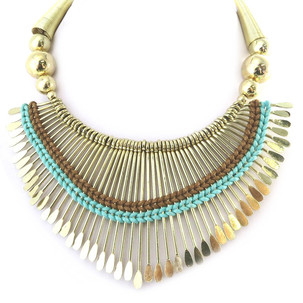 Collier Créateur \'Altai\' doré - [M9336]