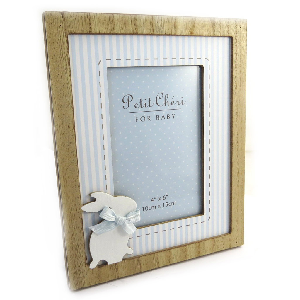 Cadre Photo \'Mon Ange\' lapin bleu (10x15 cm) - [N0852]