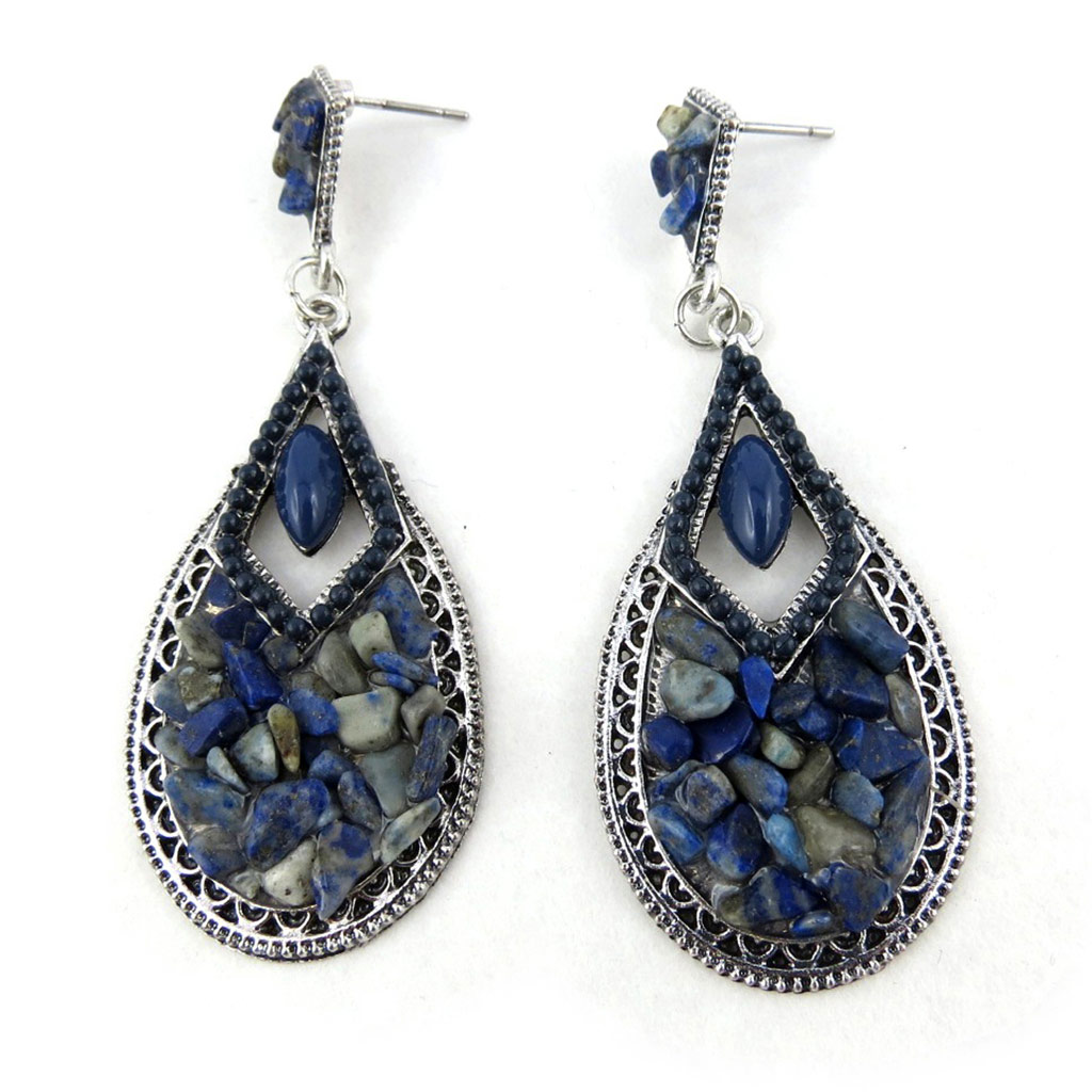 Boucles Créateur \'Altaï\' bleu - [N0987]