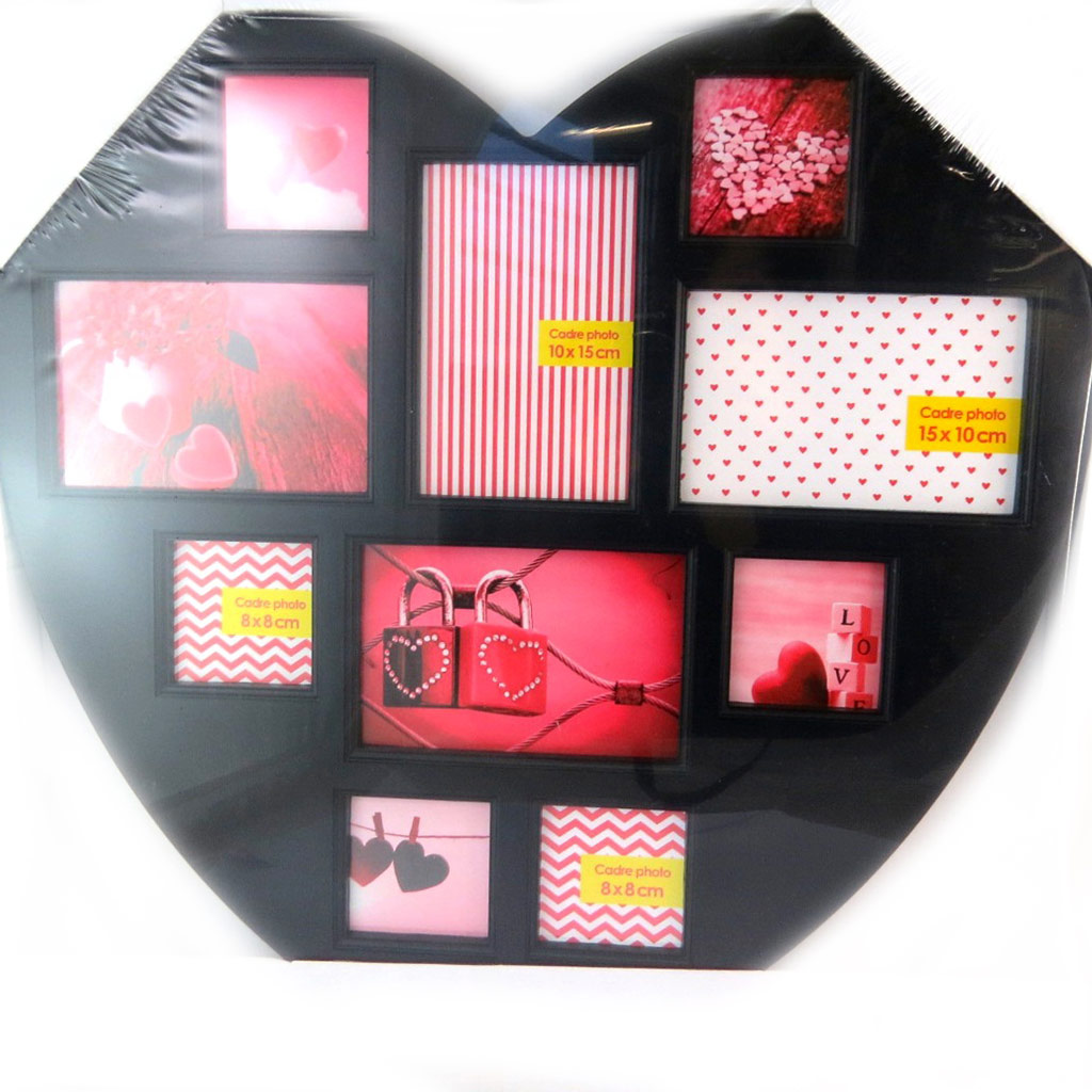 Pêle-Mêle \'Love\' noir (10 photos) - 46x45 cm - [N4189]