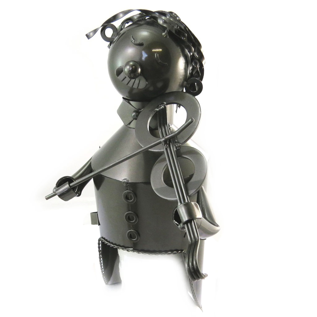 Porte-bouteille \'Sculpture métal\' Violoniste - 275x9 cm - [N5490]
