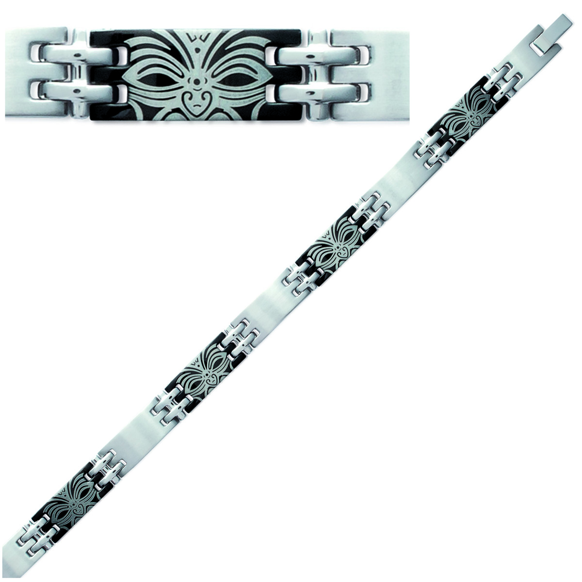 Bracelet Acier \'Chorégraphie\' bicolore - 21 cm 9 mm - [N6201]