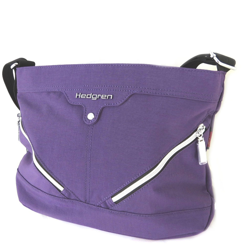 Sac bandoulière \'Hedgren\' violet (3 compartiments) - 33x23x10 cm - [N7800]