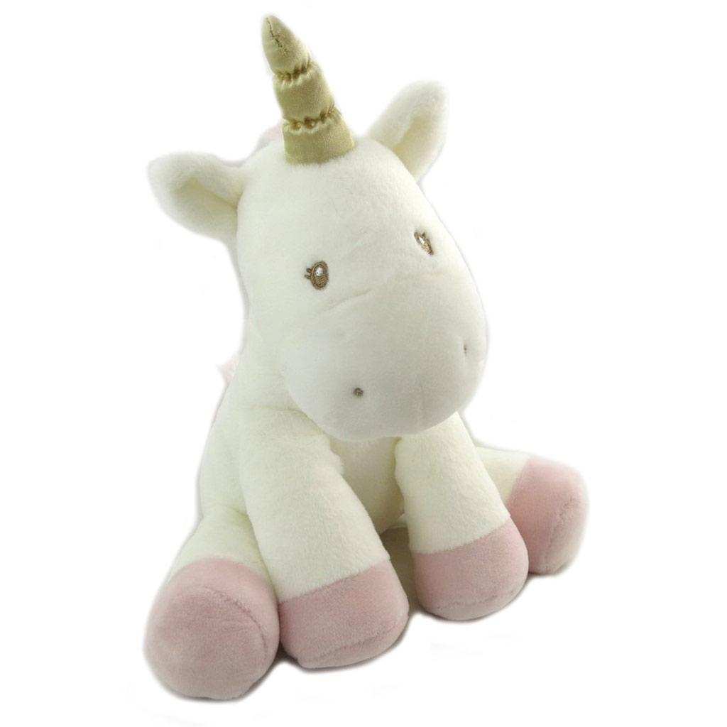 Peluche musicale \'Licorne My Unicorn\' blanc rose - 25x17x13 cm - [N7899]