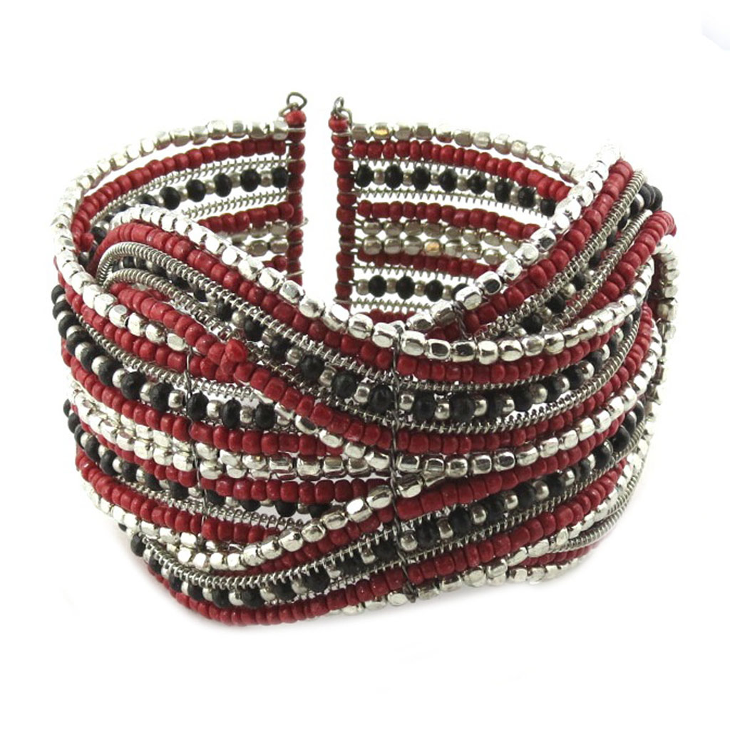 Bracelet créateur \'Katmandou\' rouge - [N8244]