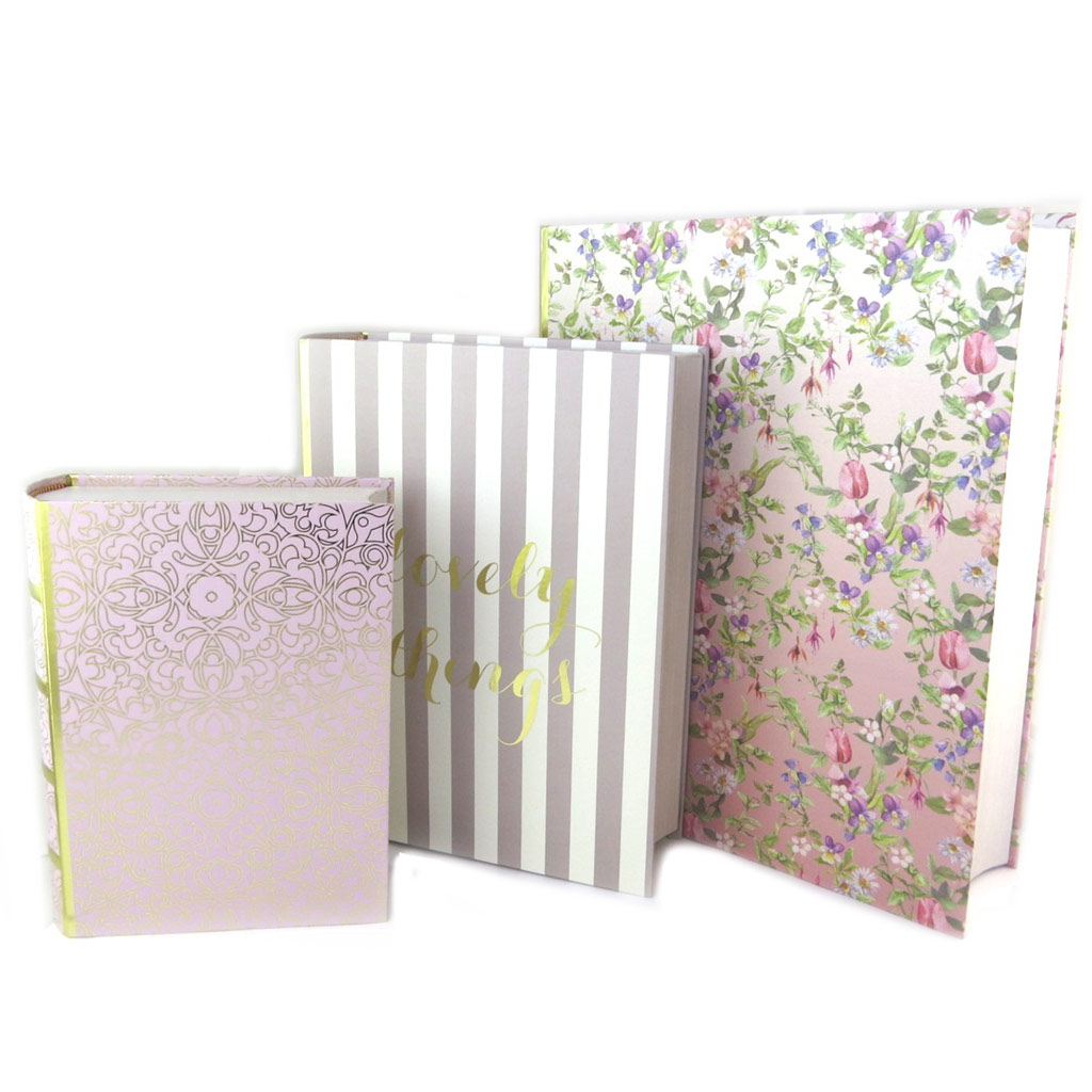 Trio de boites de rangement \'Jardin des Plantes\' rose doré - [P1081]