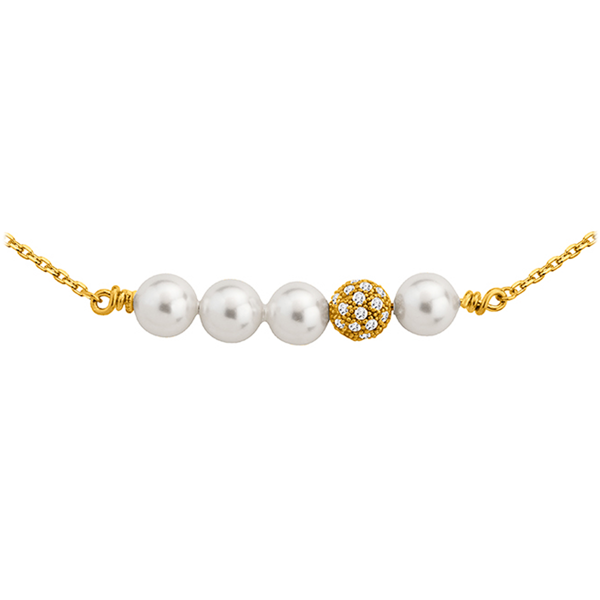 Collier plaqué or \'Sissi\' ivoire doré - [P2226]