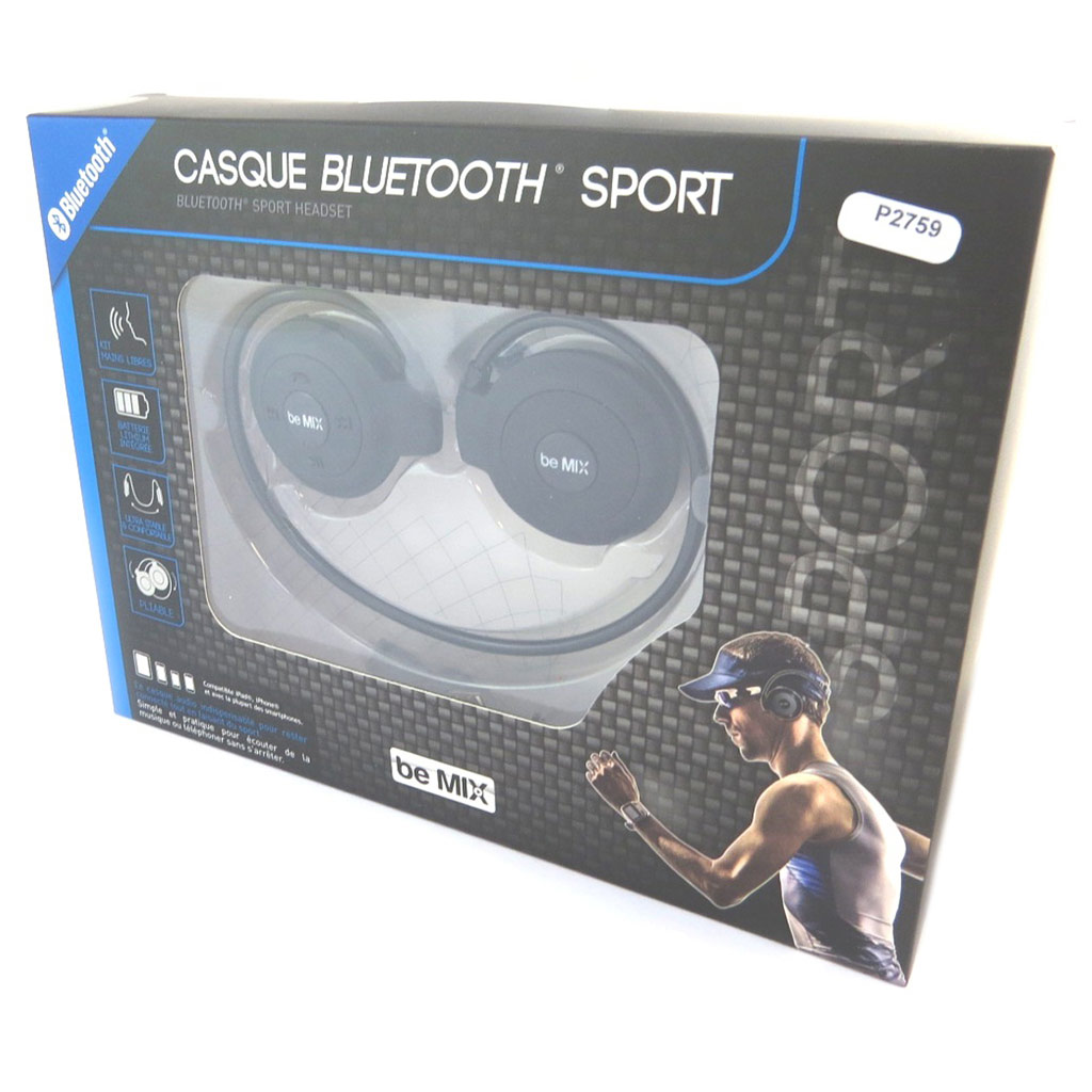 Ecouteurs sport bluetooth \'Coloriage\' noir (be mix) - [P2759]
