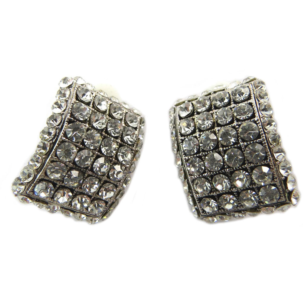 Clips Créateur \'Sissi\' blanc argenté - 25x20 mm - [P4706]