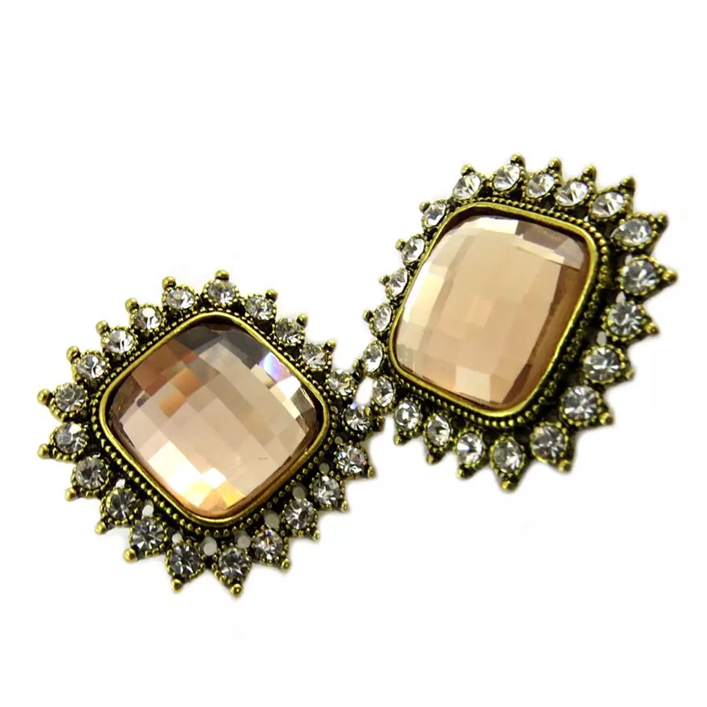 les trésors de lily Clips Créateur 'Sissi' rosé doré 25x25 mm [P4813]