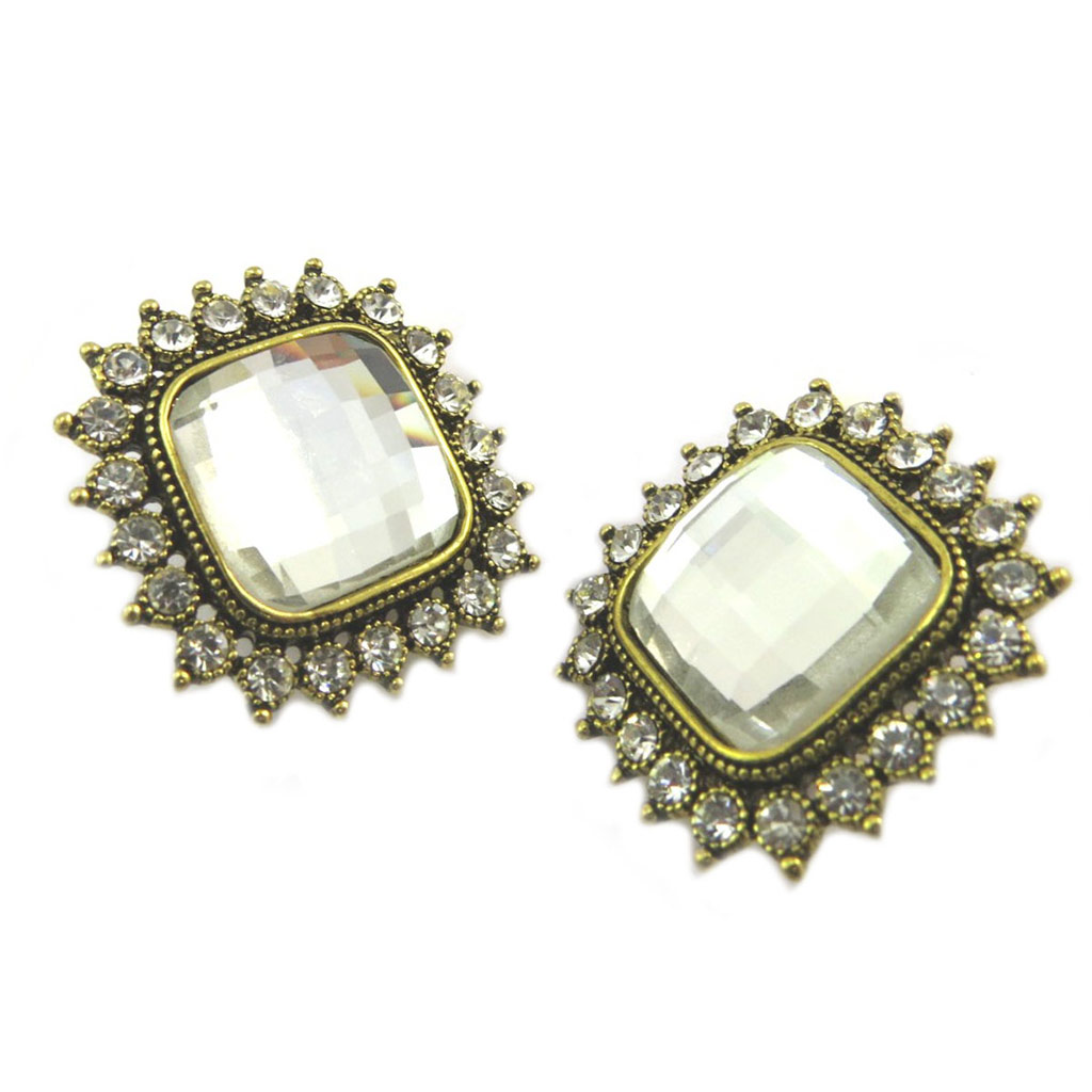 Clips Créateur \'Sissi\' blanc doré - 25x25 mm - [P4815]