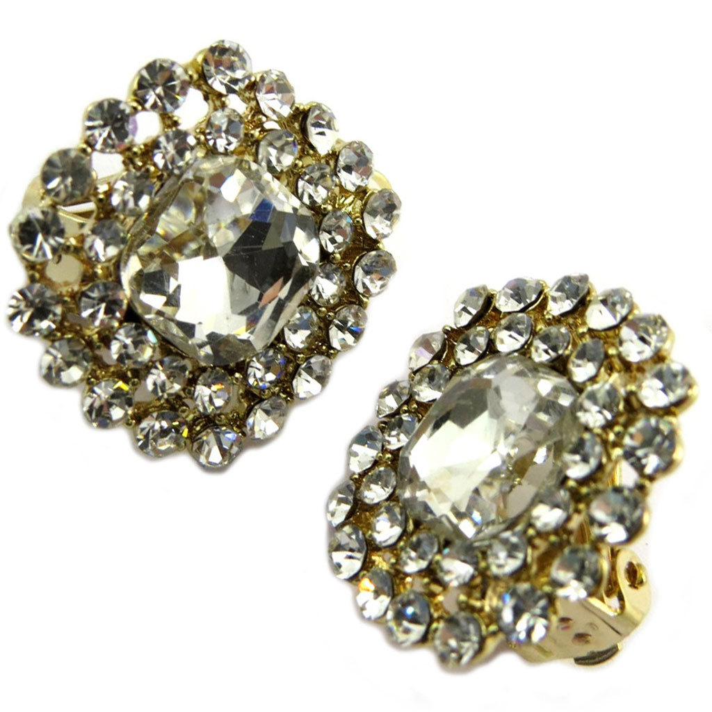 Clips Créateur \'Sissi\' blanc doré - 20x20 mm - [P4817]