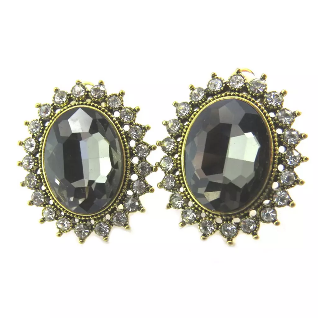 les trésors de lily Clips Créateur 'Sissi' gris doré 26x22 mm [P4934]