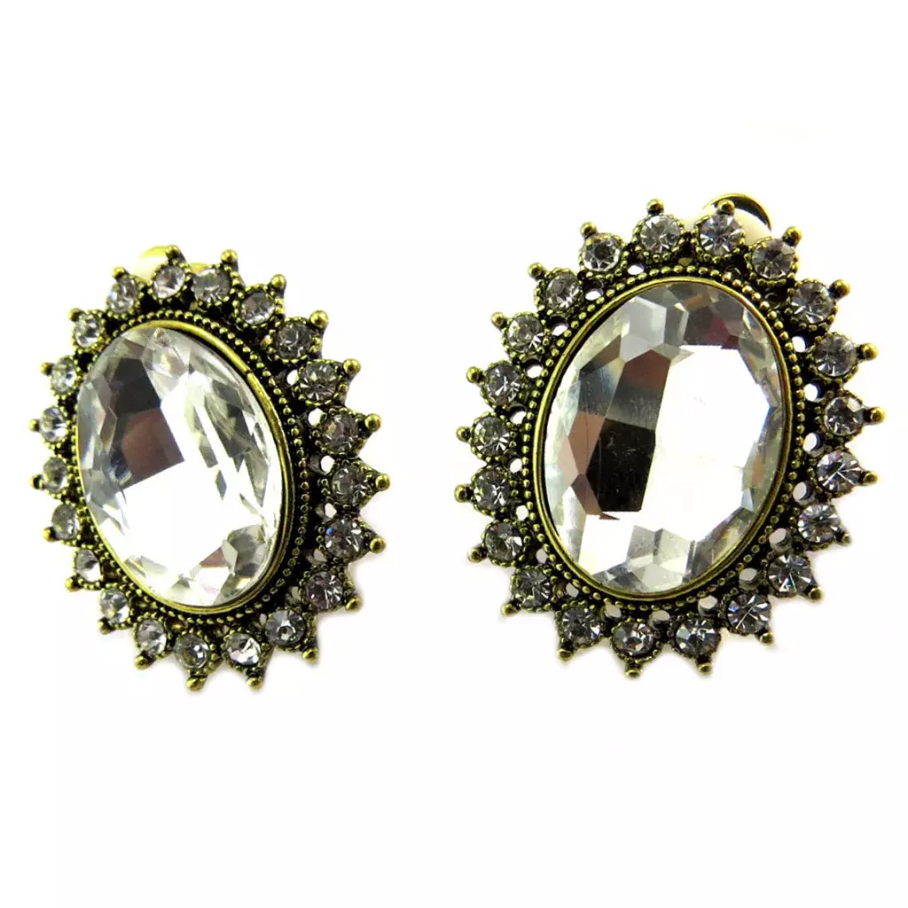 les trésors de lily Clips Créateur 'Sissi' blanc doré 26x22 mm [P4936]