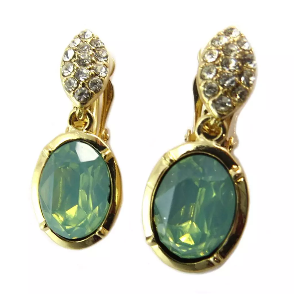 les trésors de lily Clips Créateur 'Sissi' vert doré 33x14 mm [P4943]