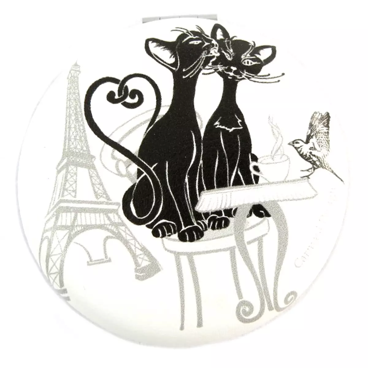 les trésors de lily Miroir Créateur 'Les Chats' blanc noir 7x2 cm [Q0172]