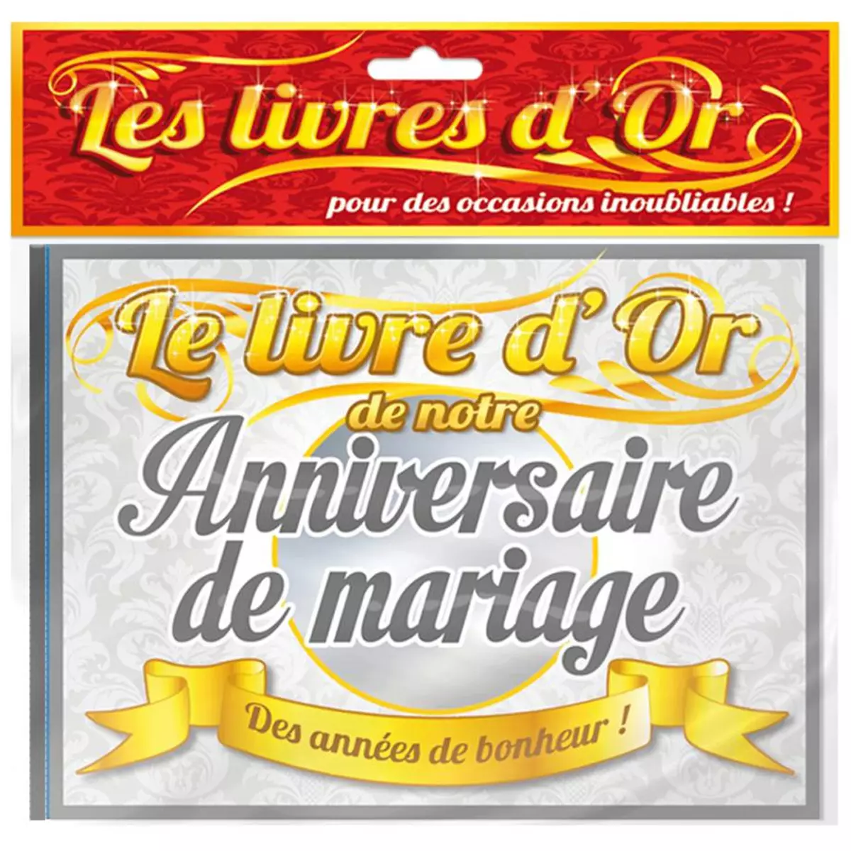 les trésors de lily Livre d'or 'Anniversaire de Mariage' doré gris 215x155 cm [Q0286]