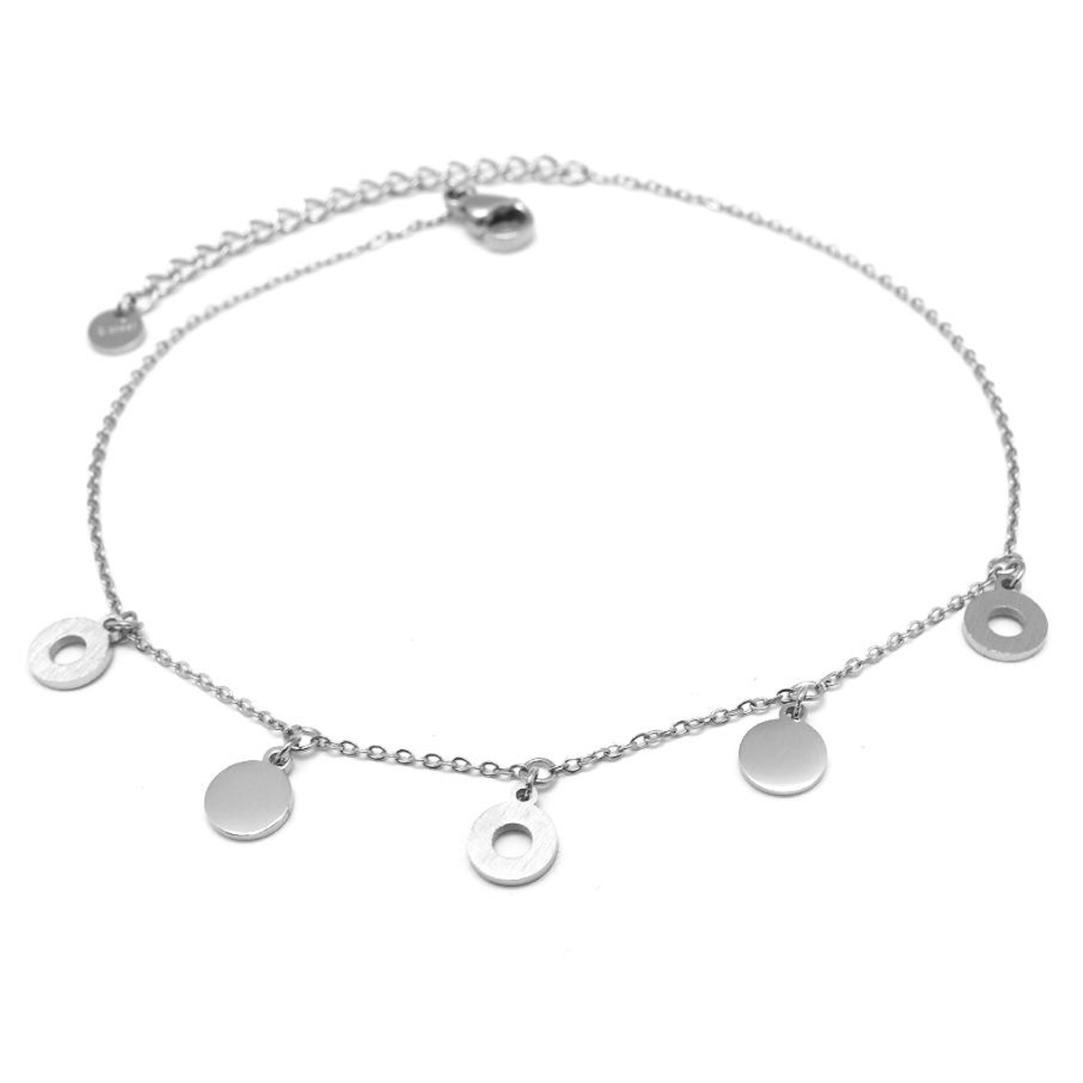 Chaine cheville Acier \'Chorégraphie\' argenté - ronds 6 mm - [Q0918]