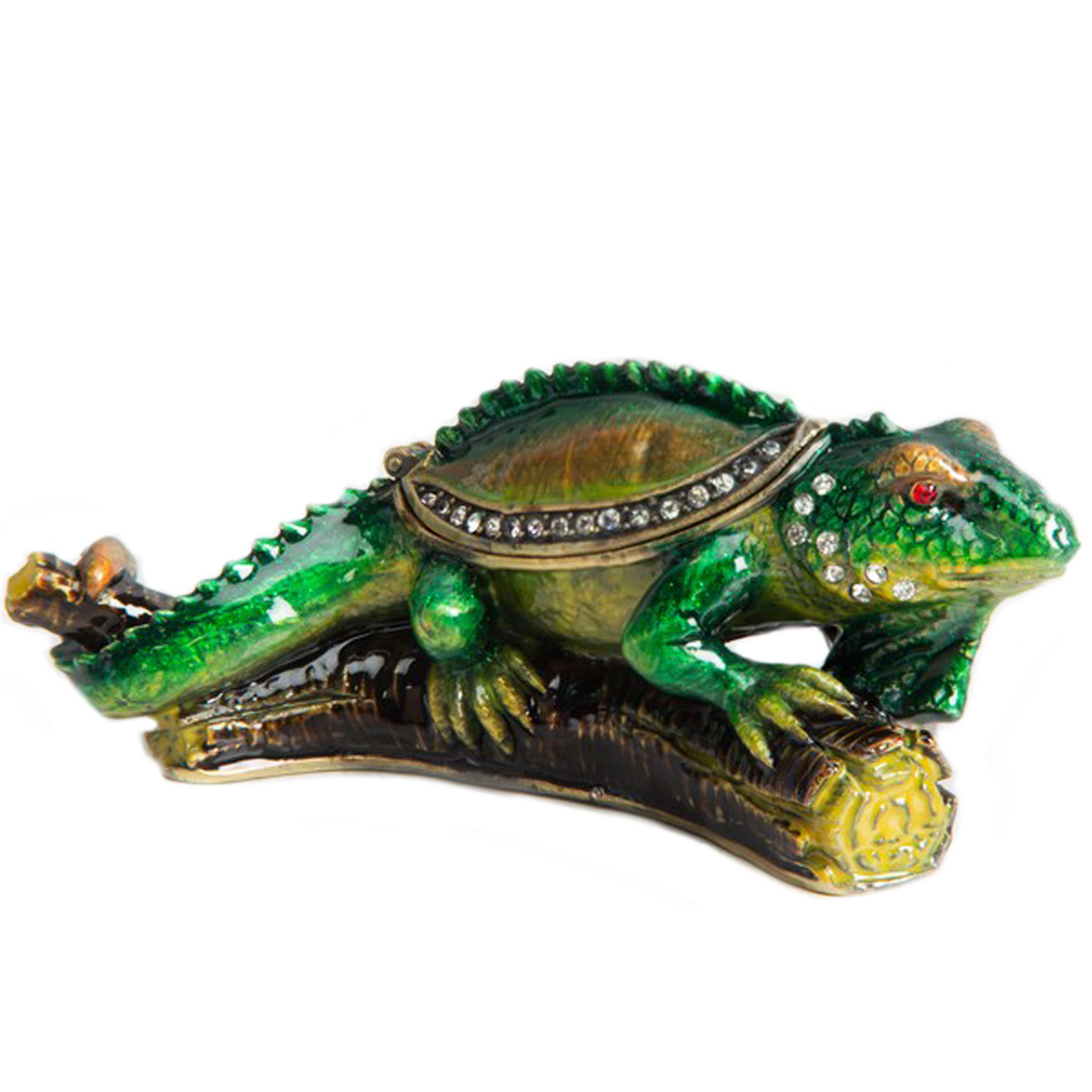 Coffret à Bijoux \'Iguane\' vert - 11x5x4 cm - [Q2046]