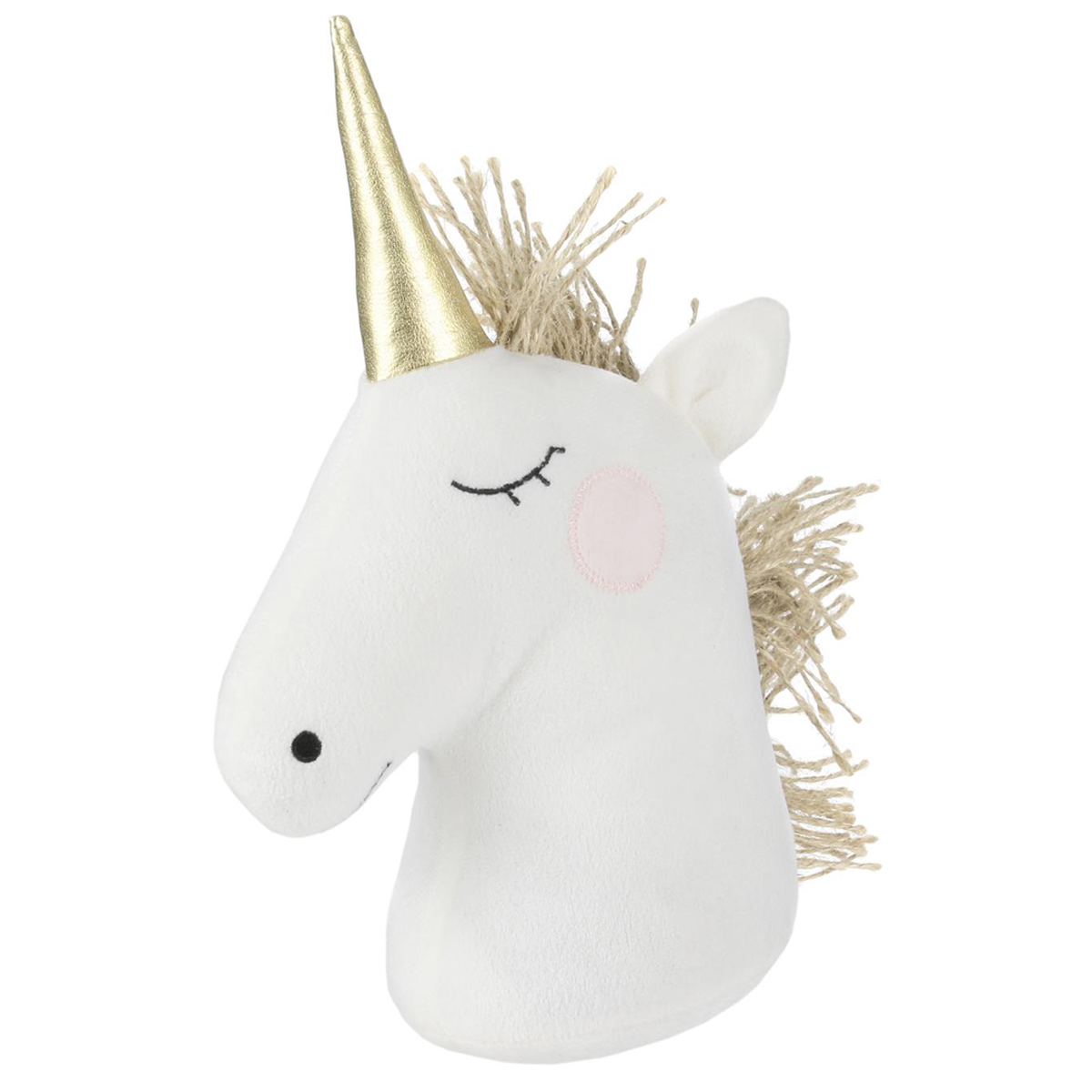 Peluche Cale porte \'Licorne My Unicorn\' blanc doré - 255x19x11 cm - [Q3218]