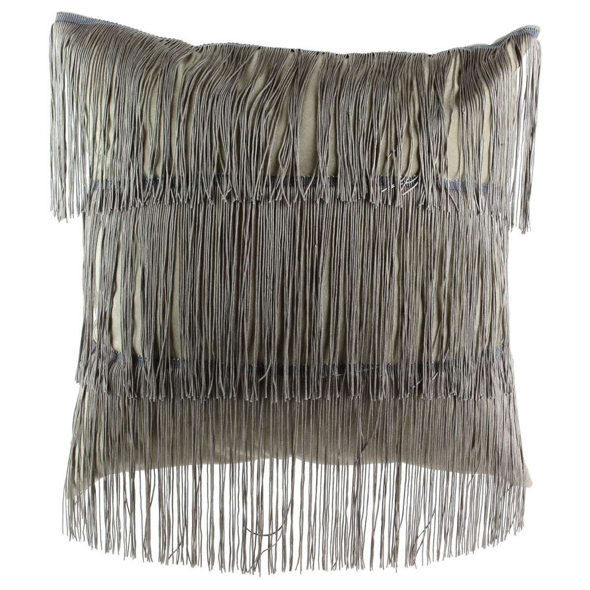 Coussin velours \'Charleston\' gris taupe - 40 cm - [Q4408]