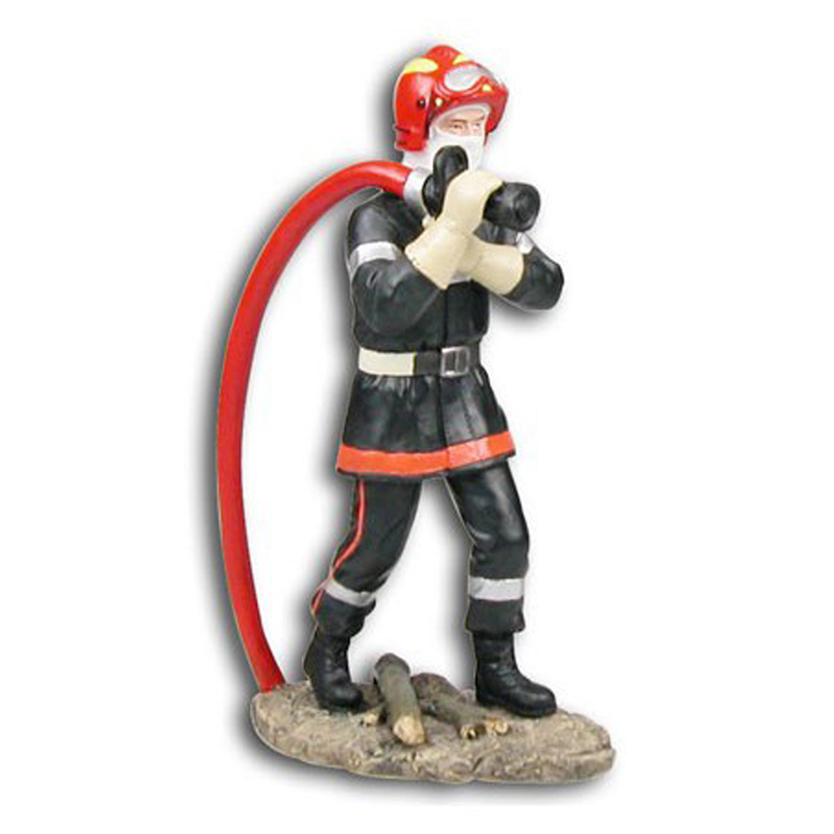 Figurine \'Pompiers\' avec lance incendie en forêt - 20 cm - [Q4493]