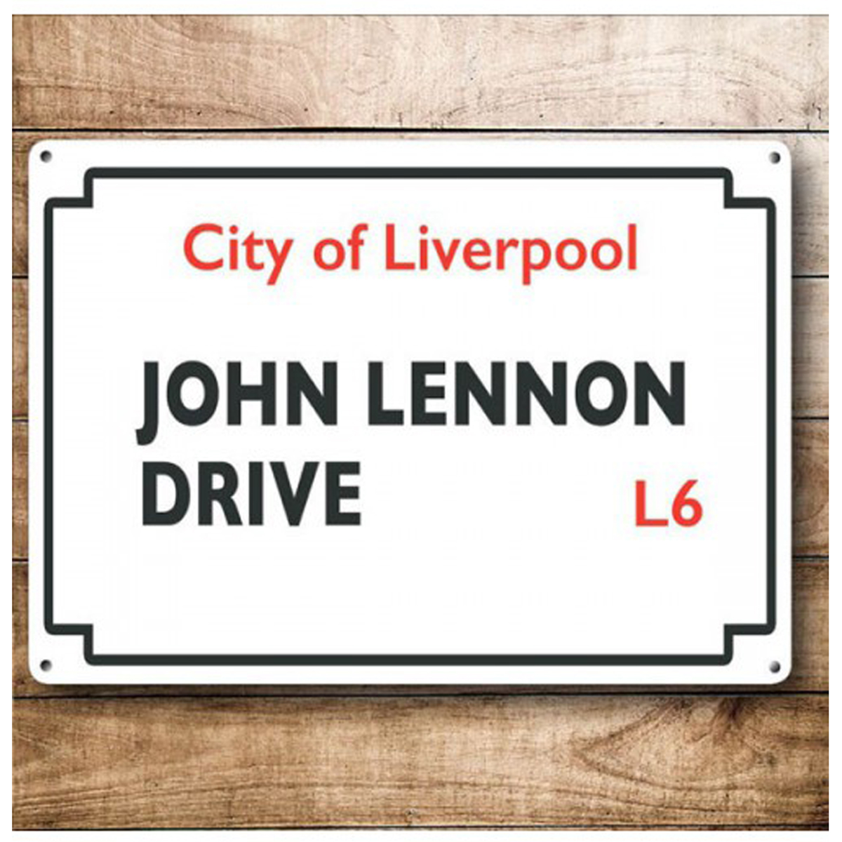 Plaque métal rétro \'John Lennon Drive\' - 20x15 cm - [Q5119]